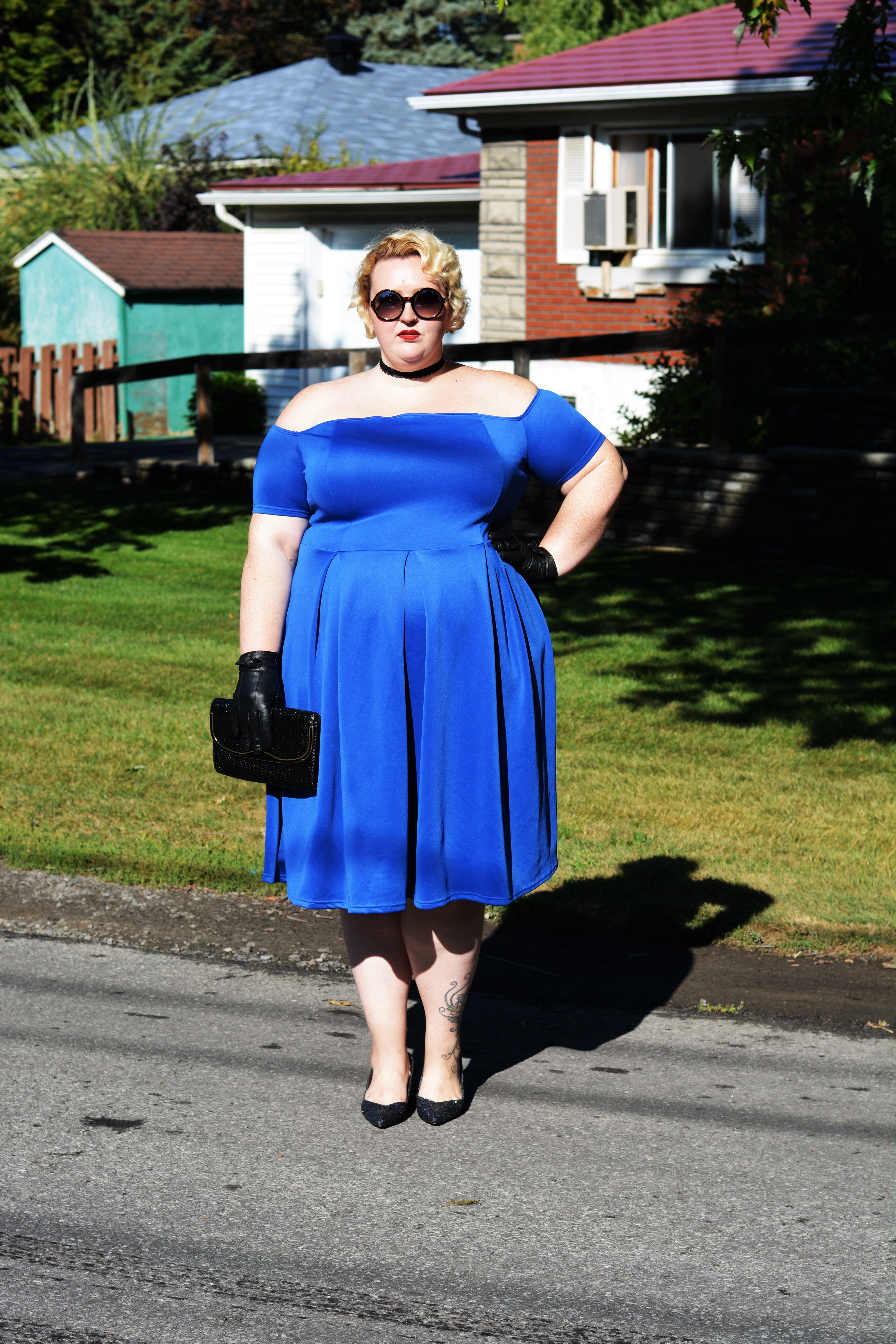 BBW in Blue Dress
